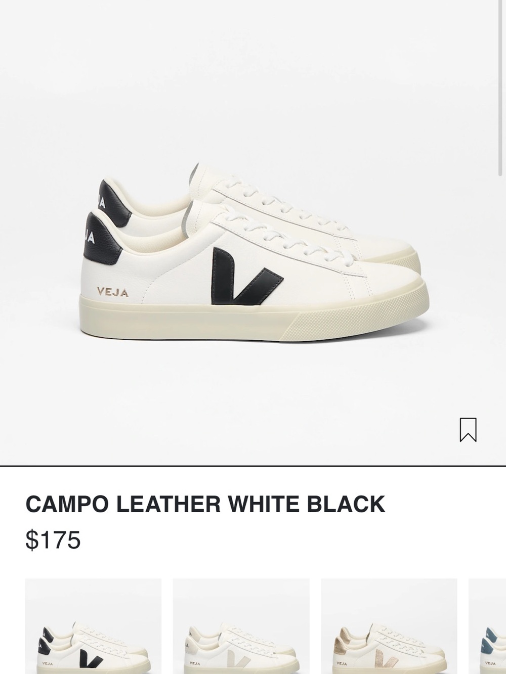 Veja White Leather Sneakers with Black V Detail